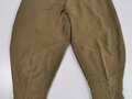 U.S. WWI  Model 1917 trousers, label with 1917 date. Used, some moth holes and repair, Bundweite: 76 cm