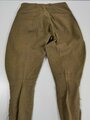 U.S. WWI  Model 1917 trousers, label with 1917 date. Used, some moth holes and repair, Bundweite: 76 cm