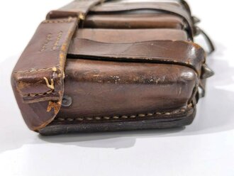 1.Weltkrieg, Patronentasche für Berittene datiert 1918, ungeschwärztes Stück