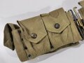 U.S. Model 1910 cartridge belt, early "Eagle snap" made by Mills. Well used , metal buckle hardware defect