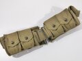 U.S. Model 1910 cartridge belt, early "Eagle snap" made by Mills. Well used , metal buckle hardware defect