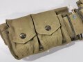 U.S. Model 1910 cartridge belt, early "Eagle snap" made by Mills. Well used , metal buckle hardware defect