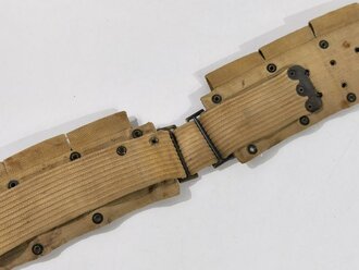 U.S. WWI Model 1914 cartridge belt with nine pouches and one M1911.45 magazine pouch. Used