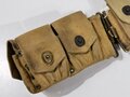 U.S. WWI Model 1914 cartridge belt with nine pouches and one M1911.45 magazine pouch. Used