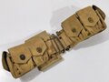 U.S. WWI Model 1914 cartridge belt with nine pouches and one M1911.45 magazine pouch. Used