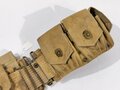 U.S. WWI Model 1914 cartridge belt with nine pouches and one M1911.45 magazine pouch. Used