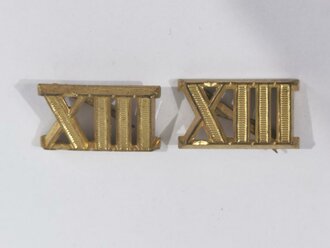 Paar Auflagen für eine Schulterstücke der Wehrmacht "XIII" Höhe 12mm