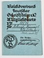 Reichsverband deutscher Schriftsteller,  Mitgliedskarte datiert 1935