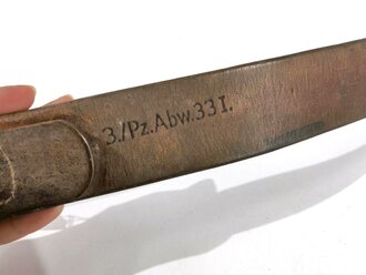 Heer, Koppelriemen für Mannschaften mit Aluminiumgegenhalt, Kammerstück 3./Pz. Abw.33, Gesamtlänge 107cm, dabei eine frühe Aufschiebeschlaufe