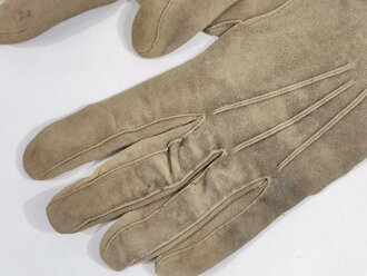 Paar Wildleder Handschuhe für Offiziere der Wehrmacht , getragenes Paar