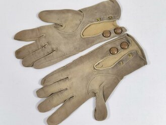 Paar Wildleder Handschuhe für Offiziere der Wehrmacht , getragenes Paar