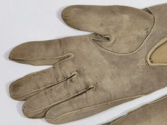 Paar Wildleder Handschuhe für Offiziere der Wehrmacht , getragenes Paar