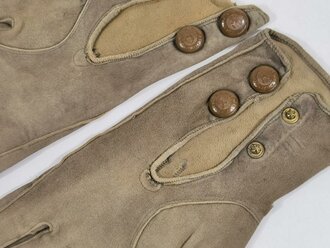 Paar Wildleder Handschuhe für Offiziere der Wehrmacht , getragenes Paar