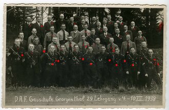 Gelaufenes Foto " DAF Gauschule Georgenthal 29, Lehrgang 1938", Ansichtskartenformar