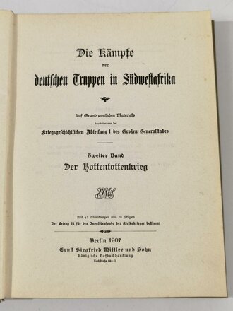 "Die Kämpfe der deutschen Truppen in Südwestafrika" Band 1+2, jeweils komplett