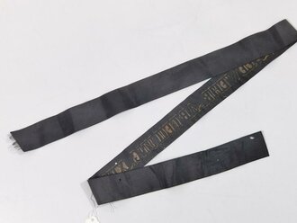 Kaiserliche Marine, Mützenband "1.XIV. Seewehr Abteilung ",  Gesamtlänge 98cm, diverse kleine Löcher