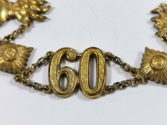 Kaiserreich, patriotisches Armband der Frau eines Angehörigen im Feldartillerie Regiment 60, Verschlussmechanismus defekt