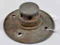 1. Weltkrieg, Teller für die Spitze einer Pickelhaube für Mannschaften, Eisen, original feldgrau lackiert.