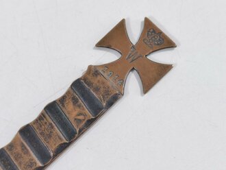 1.Weltkrieg, Brieföffner aus Granatführungsband, Gesamtlänge 21cm