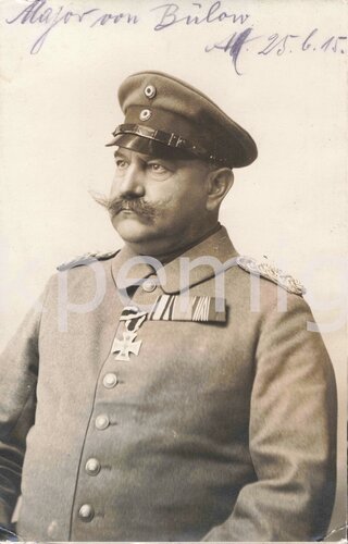 1.Weltkrieg, gelaufene Fotopostkarte "Major von Bühlow 1916"