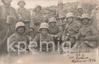 1.Weltkrieg, "Im Granattrichter vor Verdun, September 1916", Foto im Postkartenformat