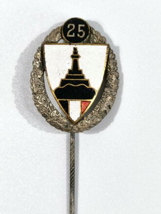 Deutscher Reichskriegerbund Kyffhäuser (DRKB), Silberne Ehrennadel für 25-jährige Mitgliedschaft 1. Form, rückseitig Klebereste