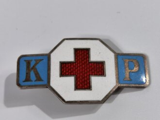 Deutsches Rotes Kreuz, emaillierte Brosche "KP"  Breite 44mm, Gegenhaken fehlt