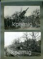 Fotoalbum 1. Weltkrieg Westfront, ca. 30 Fotos mit milit. Bezug, darunter Serie von 9 Aufnahmen eines Krupp 30,5 cm Mörser L/30 in Buntfarbentarnung (Tarnname: Beta-M-Gerät L/30, auch "Schwere Kartaune"), "Dicke Bertha"