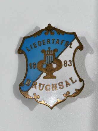 Emailliertes Mitgliedsabzeichen " Liedertafel Bruchsal 1883" 31mm
