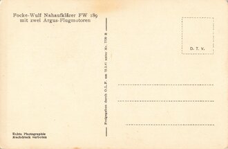 Ansichtskarte "Focke-Wulf Nahaufklärer Fw...