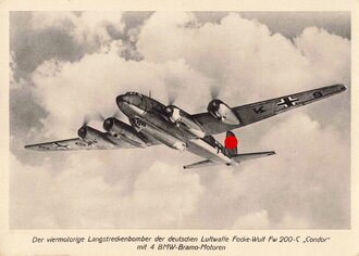 Ansichtskarte "Focke-Wulf Fw 200-C Condor mit 4 BMW-Bramo-Motoren"