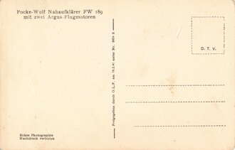 Ansichtskarte "Focke-Wulf Nahaufklärer Fw. 189"