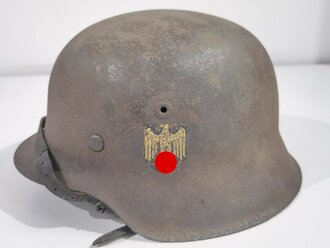 Heer, Stahlhelm Modell 1942. In allen Teilen Originales,...