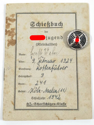 Hitler Jugend Schießauszeichnung für...