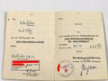 Hitler Jugend Schießauszeichnung für Scharfschützen M1/102, dazu das Schießbuch mit eingetragenem Abzeichen verliehen im Januar 1944