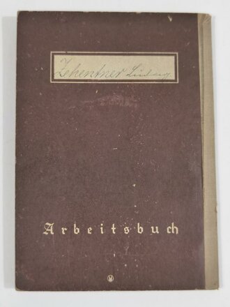 Arbeitsbuch für einen Kammerarbeiter beim Artillerie Regiment 69 Mannheim