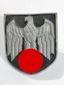 Adlerschild für einen Tropenhelm der Wehrmacht, Zink lackiert, ein Splint fehlt