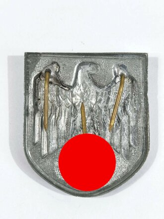 Satz Adler- und Wappenschild für einen Tropenhelm der Wehrmacht, Zink lackiert