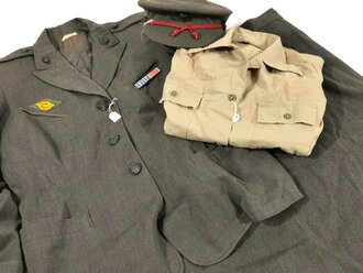 USMC US Marine Corps, Women´s Reserve Staff Sergeant Uniform (Mütze, Jacke, Rock und Bluse), used