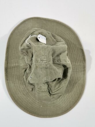 U.S. WWII, USMC United States Marine Corps, M-1941 Jungle Hat ("Boonie Hat"/"Daisy Mae Hat"), HBT Herringbone Twill, used example