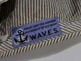 U.S. WWII, WAVES Women Accepted for Volunteer Emergency Service in the Navy, Officer´s Seersucker Garrison Cap