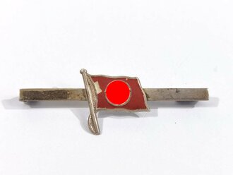 N.S. Sympathie Abzeichen, Stabbrosche mit emaillierter Fahne, der rote Teil mit kleinem Schaden ( sichtbar ) Breite 41mm
