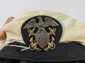 U.S. WWII, USNNC United States Navy Nurse Corps, White Service Cap with Badge, Size 22. Used, uncleaned