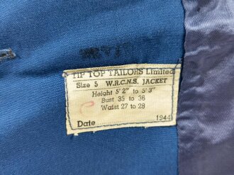 Canada WWII, WRCNS Women´s Royal Canadian Naval Service, Blue Jacket, Size 5, Dated 1944