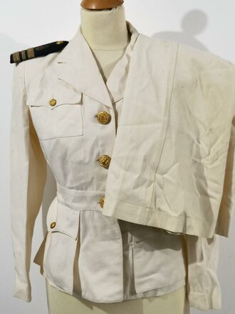 U.S. WWII, USNNC US Navy Nurse Corps, White Uniform Blouse and Skirt