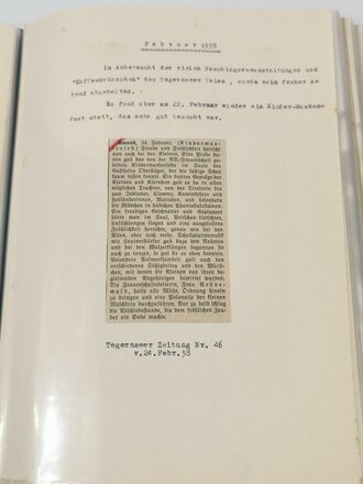 Chronik der NS Frauenschaft Gmund. Gut gefüllter DIN A4 Ordner, Dokumente aus der Zeit in neuzeitlichem Ordner