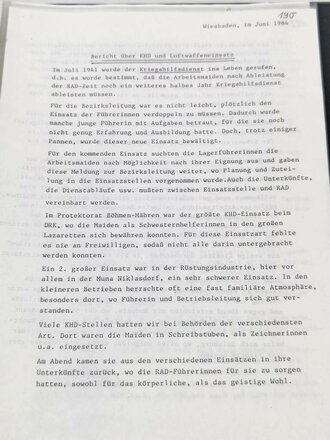 Reichsarbeitsdienst weibliche Jugend, Chronik des Bezirkes XXIV "Böhmen und Mähren" Gut gefüllter DIN A4 Ordner mit mehr als 200 Seiten, Neuzeitlich