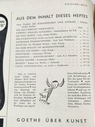 "Die Dame", Heft 19, 1940, 45 Seiten, 27 x 35...