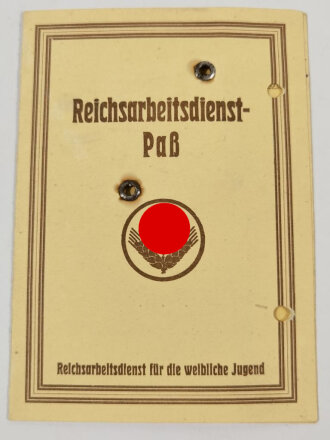 RAD , Reichsarbeitsdienst für die weibliche Jugend, Paß , Jüterborg, 1941, sehr guter Zustand