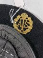 British WWII, mans beret used for  tank army men, black, dated 1945